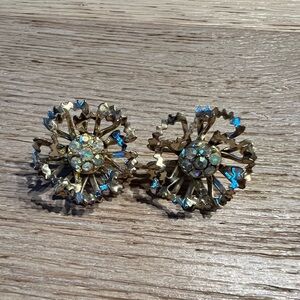 Vintage Gold and Crystal Earrings